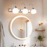 Stylish Flower 3-Light Sliver Bathroom Vanity Light Image - 3