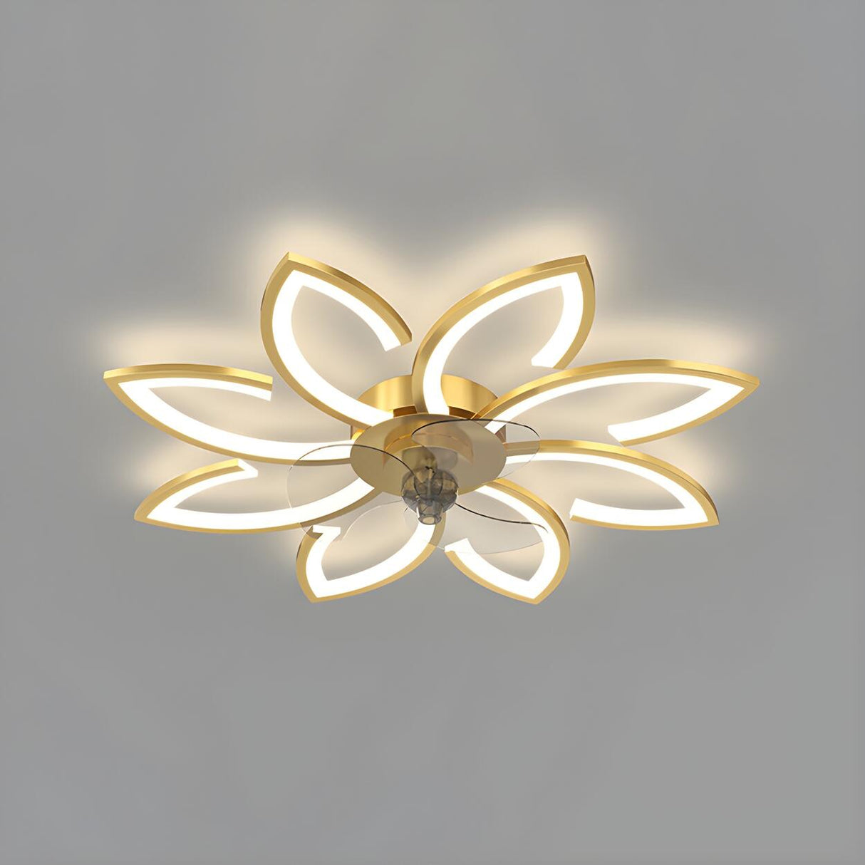 Stylish Flower Multi Light Linear Ceiling Fan Light Image - 11