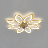 Stylish Flower Multi Light Linear Ceiling Fan Light Image - 11