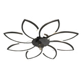 Stylish Flower Multi Light Linear Ceiling Fan Light Image - 12