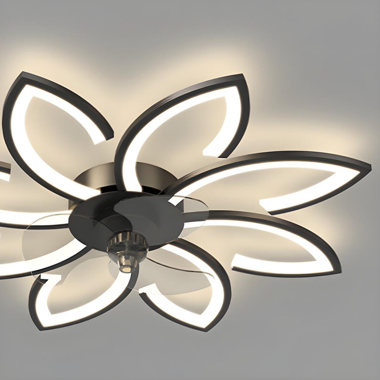 Stylish Flower Multi Light Linear Ceiling Fan Light Image - 14