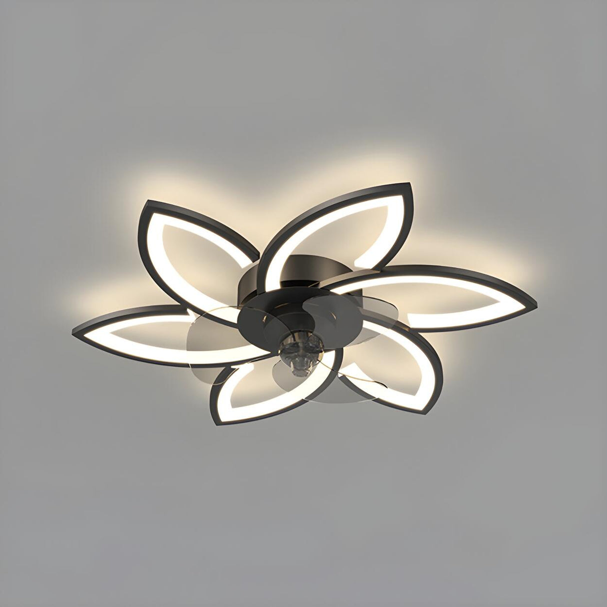 Stylish Flower Multi Light Linear Ceiling Fan Light Image - 2