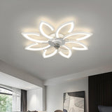 Stylish Flower Multi Light Linear Ceiling Fan Light Image - 5