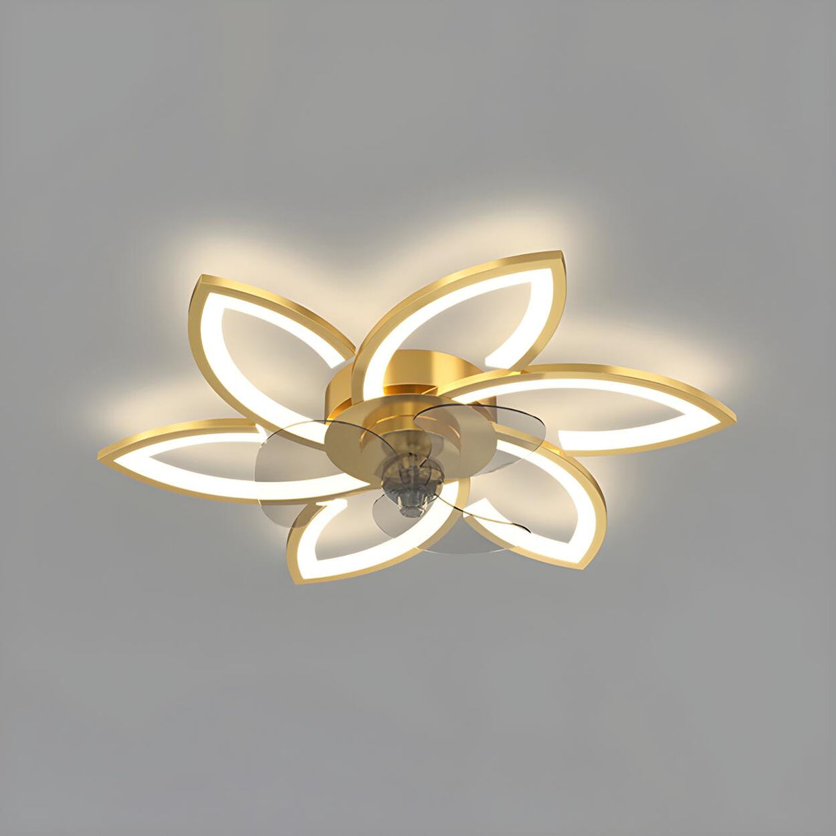 Stylish Flower Multi Light Linear Ceiling Fan Light Image - 6