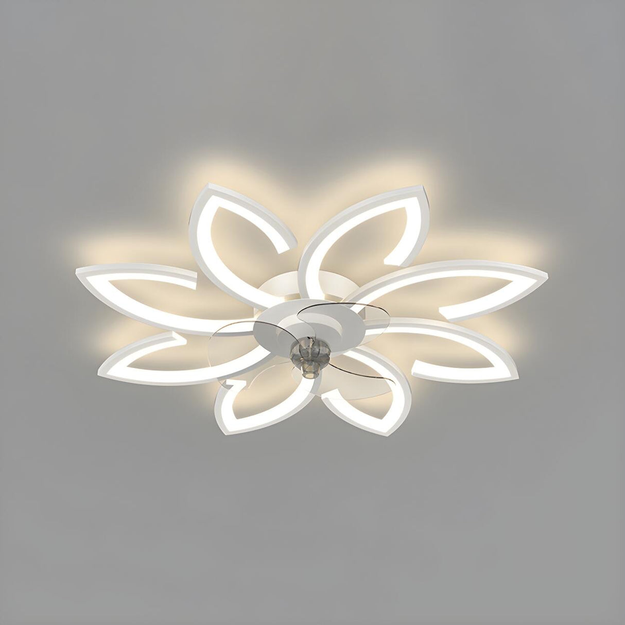 Stylish Flower Multi Light Linear Ceiling Fan Light Image - 9