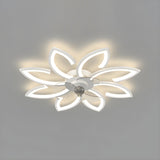 Stylish Flower Multi Light Linear Ceiling Fan Light Image - 9