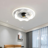 Stylish Flush Circle Wave Ceiling Fan with LED Light Image - 2