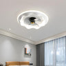 Stylish Flush Circle Wave Ceiling Fan with LED Light Image - 2