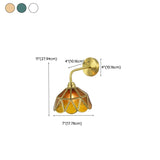 Stylish Geometric Amber Glass Bedside Wall Sconce #size