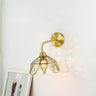 Stylish Geometric Amber Glass Bedside Wall Sconce Image - 4