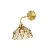 Stylish Geometric Amber Glass Bedside Wall Sconce Image - 5