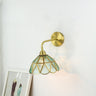 Stylish Geometric Amber Glass Bedside Wall Sconce Image - 9