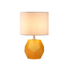 Stylish Geometric Base Barrel Fabric Shade Table Lamp Image - 12