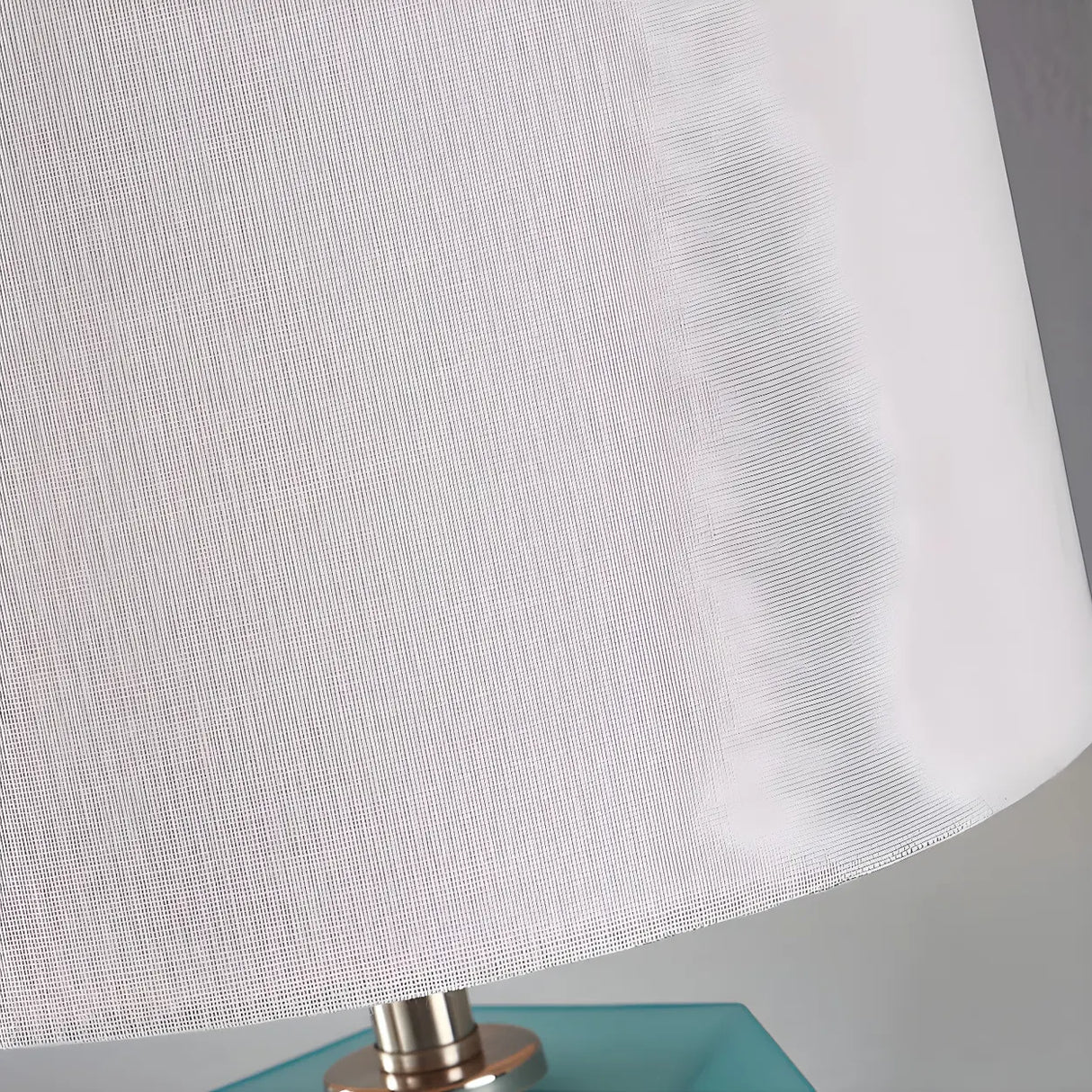 Stylish Geometric Base Barrel Fabric Shade Table Lamp Image - 14