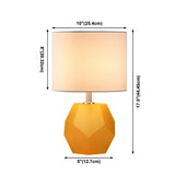 Stylish Geometric Base Barrel Fabric Shade Table Lamp #size