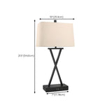 Stylish Geometric Fabric Shade Black Base Table Lamp #size