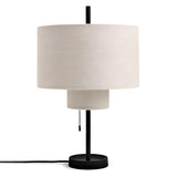 Stylish Geometric Fabric Shade Cylinder Table Lamp Image - 5