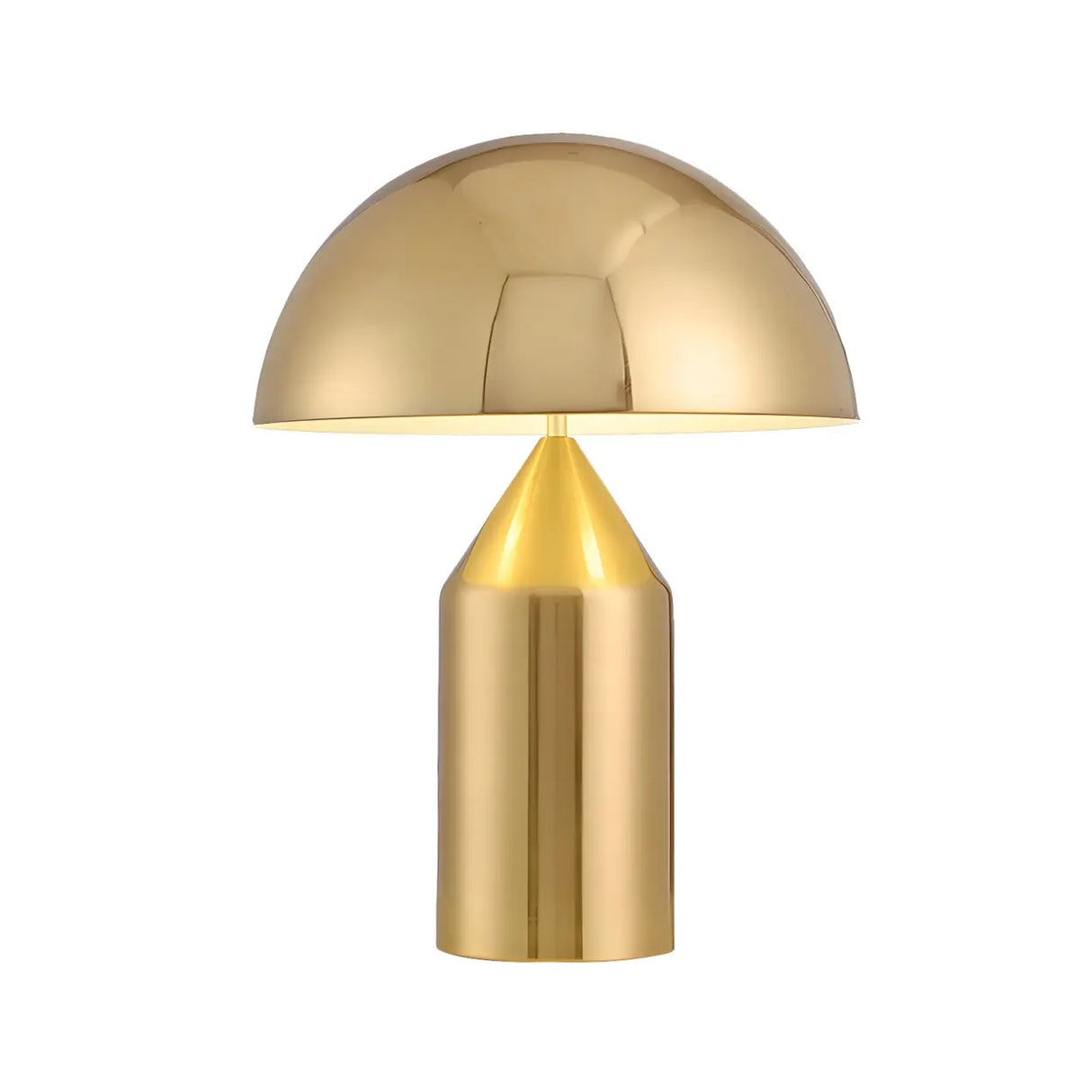 Stylish Geometric Golden Hemisphere Metal Table Lamp Image - 3