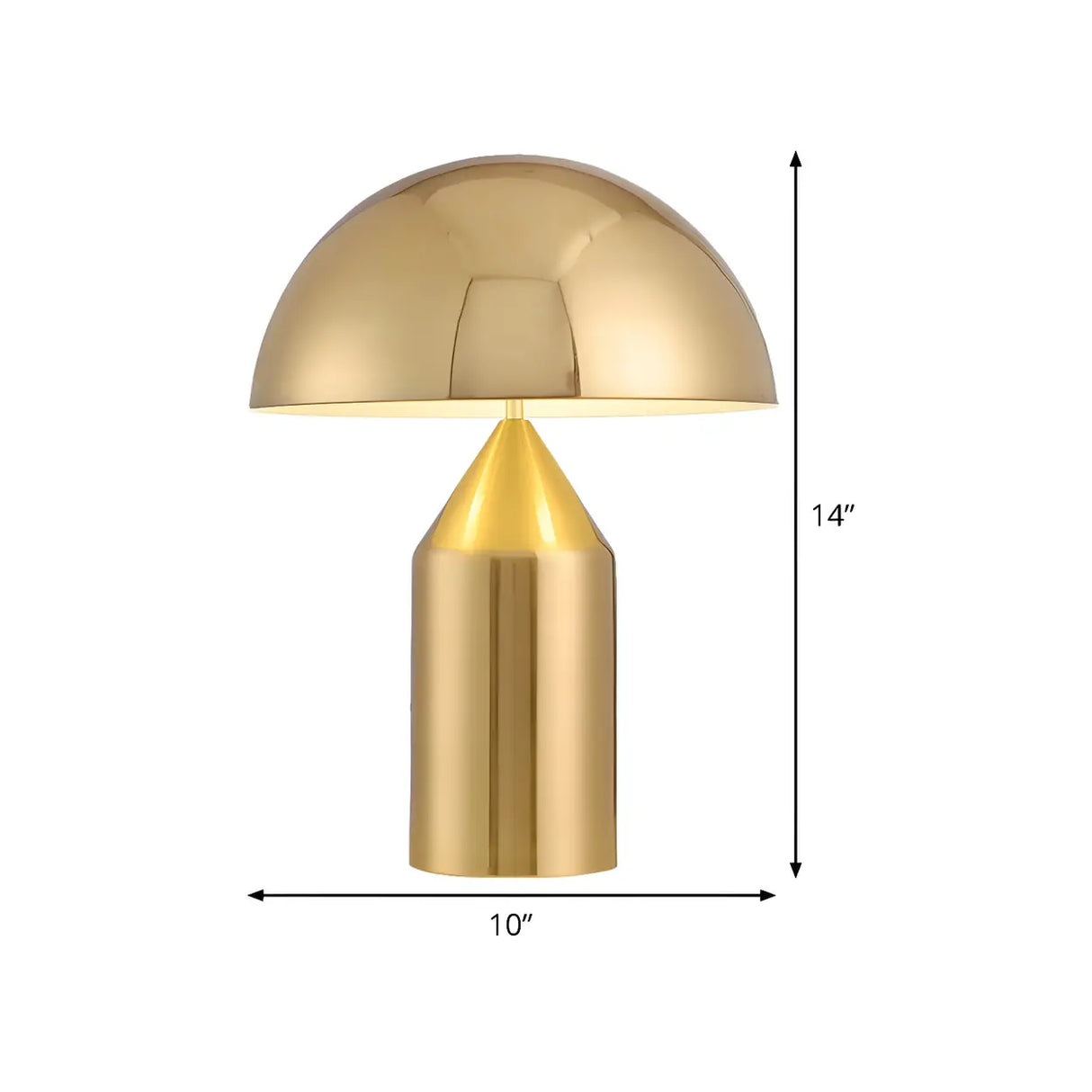 Stylish Geometric Golden Hemisphere Metal Table Lamp 