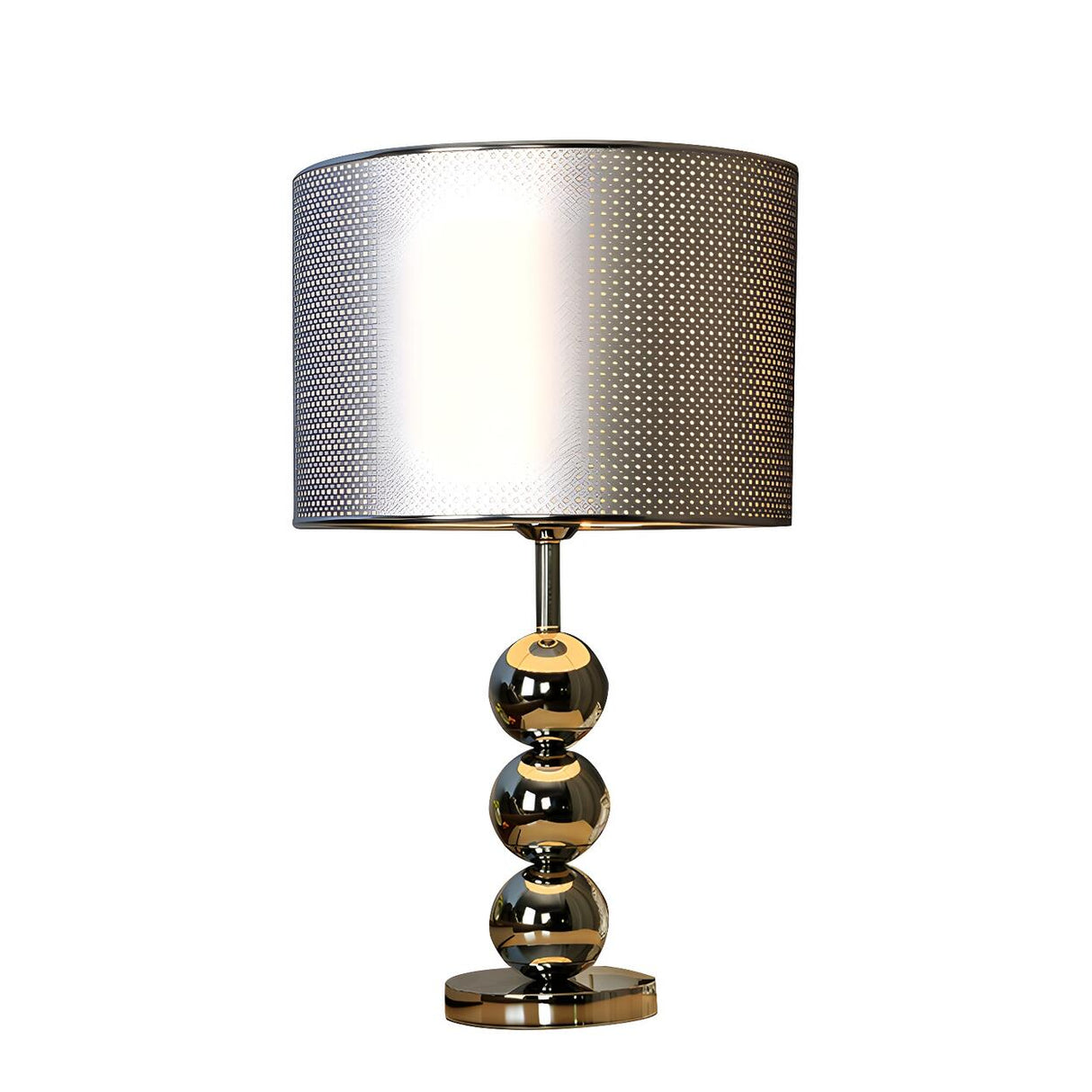 Stylish Geometric Hollow Shade Metal Base Table Lamp Image - 7