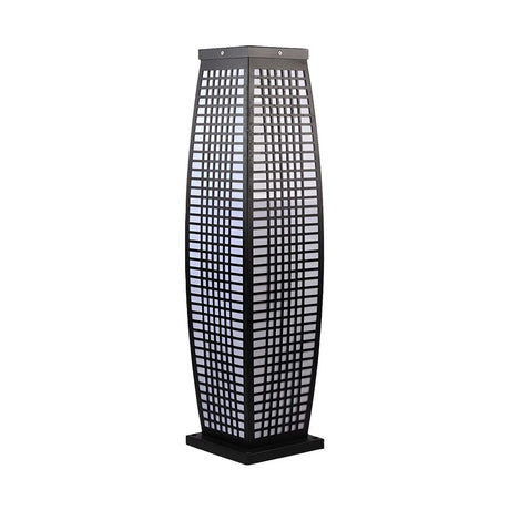 Stylish Geometric Metal Floor Outdoor Lamp Warm White Image - 2