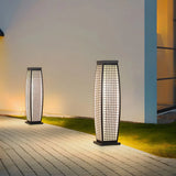 Stylish Geometric Metal Floor Outdoor Lamp Warm White Image - 4