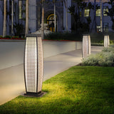 Stylish Geometric Metal Floor Outdoor Lamp Warm White Image - 5