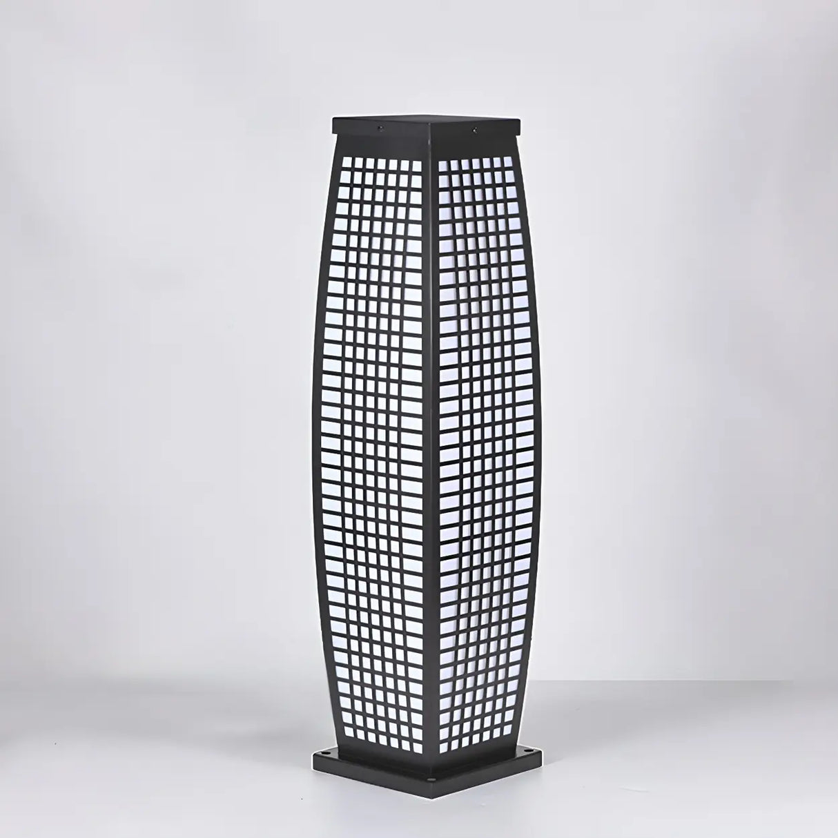 Stylish Geometric Metal Floor Outdoor Lamp Warm White Image - 7