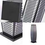 Stylish Geometric Metal Floor Outdoor Lamp Warm White Image - 8