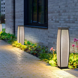 Stylish Geometric Metal Floor Outdoor Lamp Warm White Image - 9