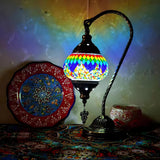 Stylish Geometric Turkish Mosaic Glass Table Lamp Image - 11