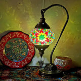 Stylish Geometric Turkish Mosaic Glass Table Lamp Image - 3