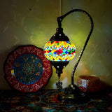 Stylish Geometric Turkish Mosaic Glass Table Lamp Image - 5