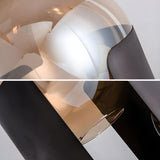 Stylish Glass Ball Shade Black Geometric Table Lamp Image - 4