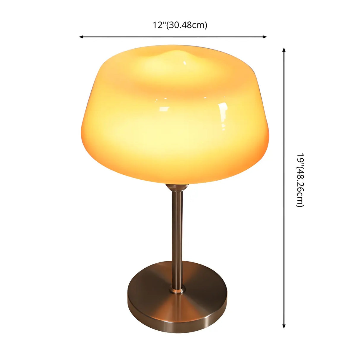 Stylish Glass Cup Shape Amber Shade Bedside Table Lamp 