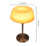 Stylish Glass Cup Shape Amber Shade Bedside Table Lamp #size