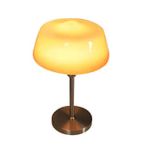 Stylish Glass Cup Shape Amber Shade Bedside Table Lamp Image - 6