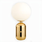 Stylish Glass Globe Shade Metal Geometric Table Lamp Image - 9