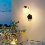 Stylish Globe Outdoor Bi-pin Small Wall Light Black Image - 4