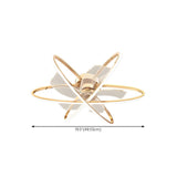 Stylish Gold 3 Ring Metal Geometric Ceiling Fan Light #size