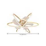 Stylish Gold 3 Ring Metal Geometric Ceiling Fan Light Image - 15