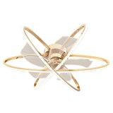 Stylish Gold 3 Ring Metal Geometric Ceiling Fan Light Image - 5