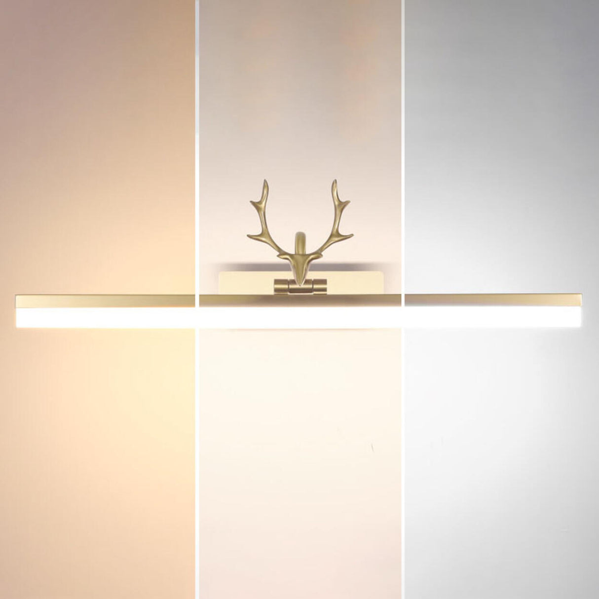 Stylish Gold Antler-Inspired LED Vanity Lights  Image - 8