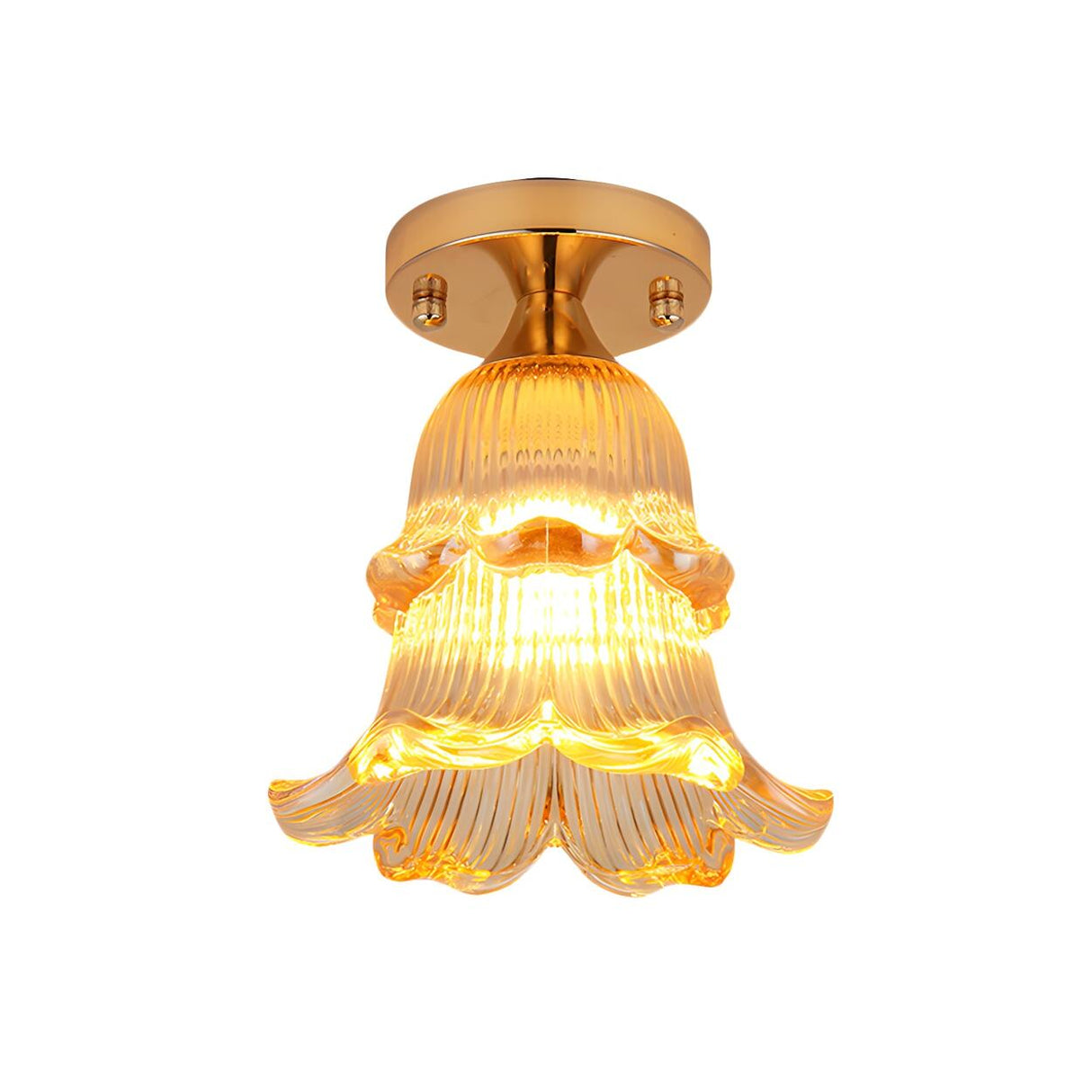 Stylish Gold Crystal Flower Flush Mount Ceiling Light Image - 3