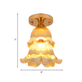 Stylish Gold Crystal Flower Flush Mount Ceiling Light Image - 4