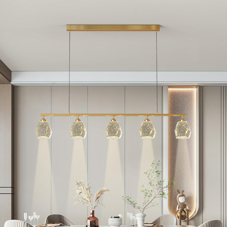 Stylish Gold Geometric Pendant Light Kitchen Island Image - 1