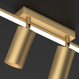 Stylish Gold Linear LED Semi-Flush Mount Light 3-Light Image - 11