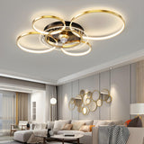 Stylish Gold Multi-Ring LED Ceiling Fan with Light Image - 10