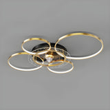 Stylish Gold Multi-Ring LED Ceiling Fan with Light Image - 7