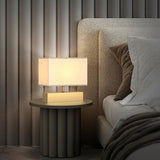 Stylish Golden Fabric Lampshade Rectangular Table Lamp Image - 1